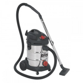 Sealey Vacuum Cleaner Industrial 30L 1400W/230V Stainless Drum Auto Start