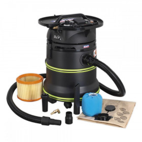 Sealey Vacuum Cleaner Industrial Dust-Free Wet/Dry 35L 1000W/230V Plastic Drum Class M Self-Clean Filter