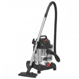 Sealey Vacuum Cleaner Industrial Wet & Dry 20L 1250W/230V Stainless Drum