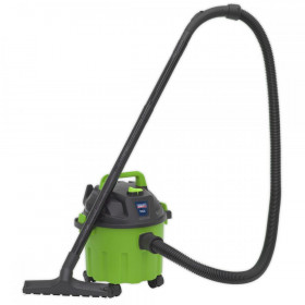 Sealey Vacuum Cleaner Wet & Dry 10L 1000W/230V - Hi-Vis Green