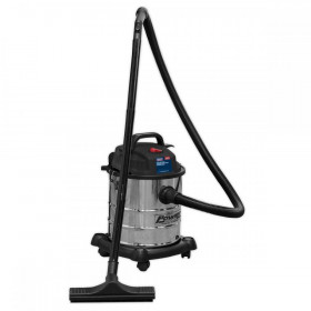 Sealey Vacuum Cleaner Wet & Dry 20L 1200W/230V Stainless Drum