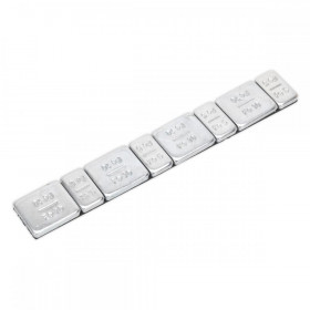 Sealey Wheel Weight 5 & 10g Adhesive Zinc Plated Steel Strip of 8 (4 x Each Weight) Pack of 100
