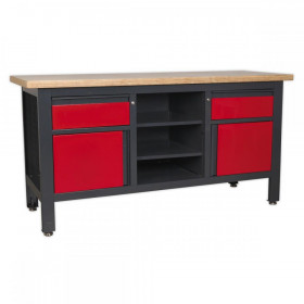 Sealey Workstation with 2 Drawers, 2 Cupboards & Open Storage