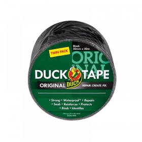 Shurtape Duck Tape Original 50mm x 50m Black (Twin Pack)