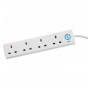 Smj S4W2MP Extension Lead 240V 4-Way 13A Surge Protection 2M