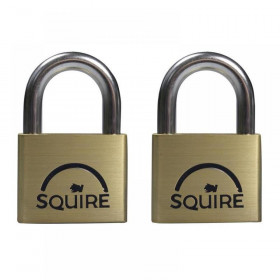 Squire LN5T Lion Brass Padlocks 5-Pin 50mm Twin Pack