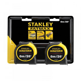 STANLEY FatMax Classic Tape Twin Pack 8m/26ft (Width 32mm)