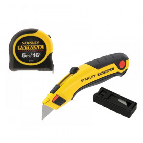 STANLEY FatMax Triple Pack - Tape, Retractable Knife and Blades