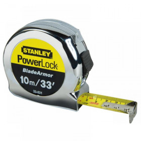 STANLEY PowerLock BladeArmor Pocket Tape 10m/33ft (Width 25mm)