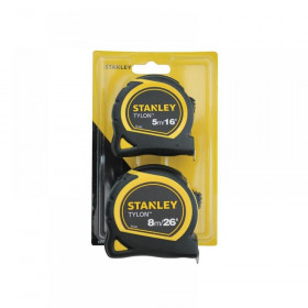 STANLEY Tylon Pocket Tapes 5m/16ft + 8m/26ft (Twin Pack)