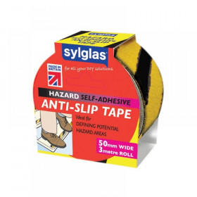 Sylglas Anti-Slip Tape 50mm x 3m Black & Yellow Hazard