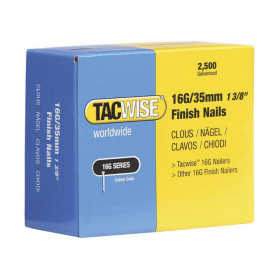 Tacwise 16 Gauge Straight Finish Nails 20mm (Pack 2500)