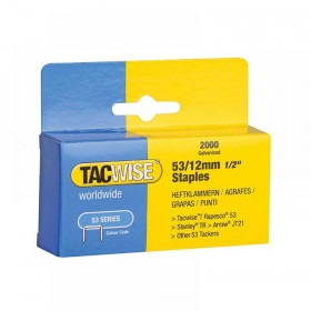 Tacwise 53 Light-Duty Staples 12mm (Type JT21 A) (Pack 2000)
