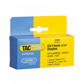 Tacwise 53 Light-Duty Staples 14mm (Type JT21 A) (Pack 2000)