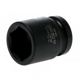 Teng Tools Impact Socket Hexagon 6-Point 1/2in Drive 22mm