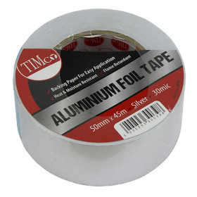 TIMco Aluminium Foil Tape 45m x 50mm Roll 1