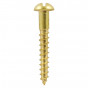 Timco 00412RBS Solid Brass Timber Screws - Slot - Round 4 X 1/2 Box 200