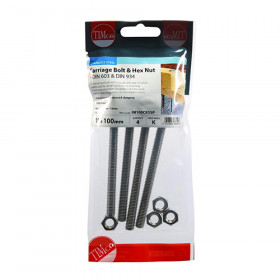 TIMco Carriage Bolt & Hex Nut -A2 SS Range