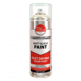 TIMco Finishing Paint - Matt Black 380ml Can 1