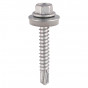 Timco L25W16BB Self-Drilling Screws - Hex - For Light Section Steel - Exterior - Silver - With Epdm Washer 5.5 X 25 TIMbag 140
