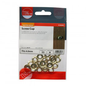 TIMco Surface Screw Cup - E/Brass To fit 8 Gauge Screws TIMpac 55