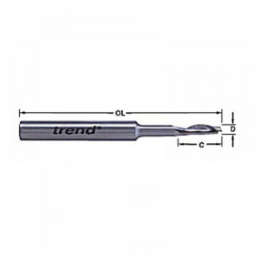 Trend 50/19 x 8mm HSSE Steel Helical Plunge Bit 5mm