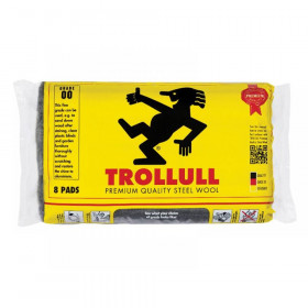 Trollull Extra Large Steel Wool Pads Grade 00 (Pack 8)