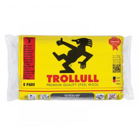 Trollull Extra Large Steel Wool Pads Grade 3 (Pack 8)