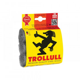 Trollull Steel Wool Pads, Assorted Grades (Pack 3)