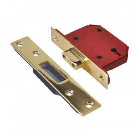 Union StrongBOLT 2103S 3 Lever Mortice Deadlock Polished Brass 81mm 3in Visi