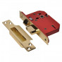 Union Y2205S-PB-2.5 Strongbolt 2205S 5 Lever Mortice Sashlock Polished Brass 68Mm 2.5In Visi