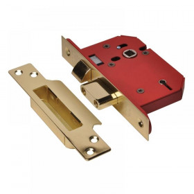 Union StrongBOLT 2205S 5 Lever Mortice Sashlock Polished Brass 81mm 3in Visi
