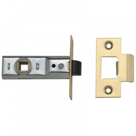 Union Tubular Mortice Latch 2648 Polished Brass 64mm 2.5in Box
