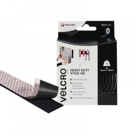 Velcro VELCRO Brand Heavy-Duty Stick On Tape 50mm x 1m Black