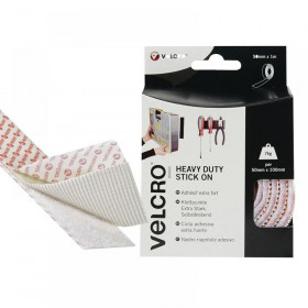 Velcro VELCRO Brand Heavy-Duty Stick On Tape 50mm x 1m White