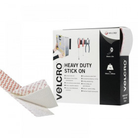 Velcro VELCRO Brand Heavy-Duty Stick On Tape 50mm x 5m White