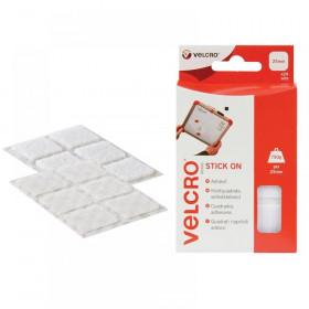 Velcro VELCRO Brand Stick On Squares 25mm White (Pack 24)
