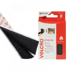 Velcro VELCRO Brand Stick On Tape 20mm x 1m Black