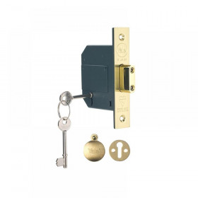 Yale Locks PM562 Hi-Security BS 5 Lever Mortice Deadlock 68mm 2.5in Polished Brass
