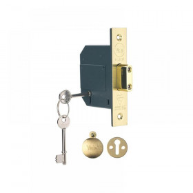 Yale Locks PM562 Hi-Security BS 5 Lever Mortice Deadlock 81mm 3in Polished Brass