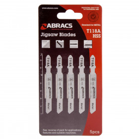 Abracs Abt118A Jigsaw Blades For Metal (5 Pack)