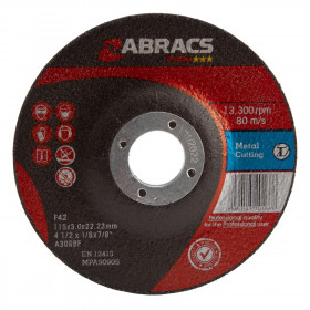 Abracs Proflex Metal Cutting Discs With Dpc Centre 115Mm X 3Mm (25 Pack)
