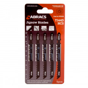 Abracs T144D Jigsaw Blades For Wood (5 Pack)