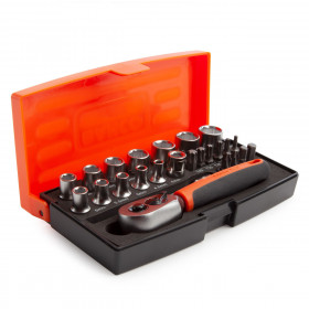 Bahco Sl25 1/4in Square Drive Metric Bit And Socket Set (25 Piece)