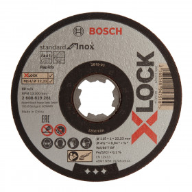 Bosch 2608619266 X-Lock Inox Cutting Discs 115Mm X 1Mm (10 Pack)