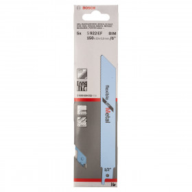 Bosch S922Ef Flexible Reciprocating Saw Blade For Metal 150Mm (Pack Of 5)