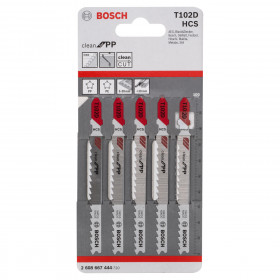 Bosch T102D Clean For Polypropylene Jigsaw Blades (5 Pack)