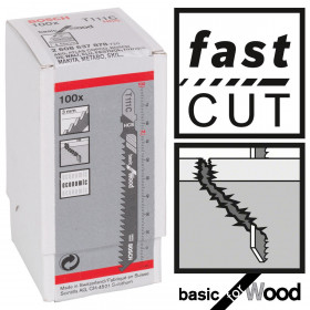 Bosch T111C Basic For Wood Jigsaw Blades (100 Pack)