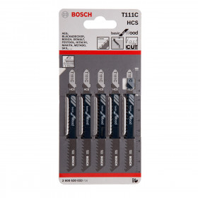 Bosch T111C Basic For Wood Jigsaw Blades (5 Pack)