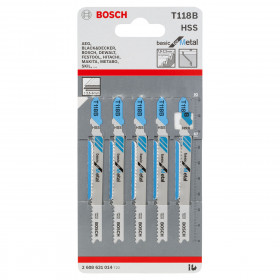 Bosch T118B Basic For Metal Jigsaw Blades (5 Pack)